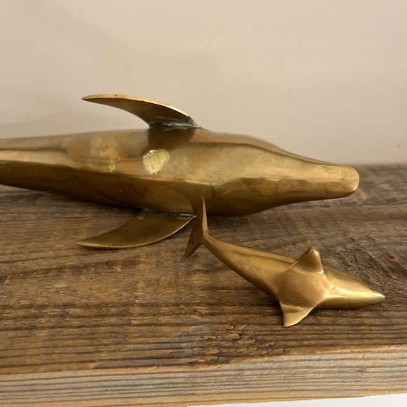Brass Dolphin sculptures Set of 4 - Picture 5 of 6